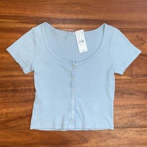 brandy melville light blue zelly top